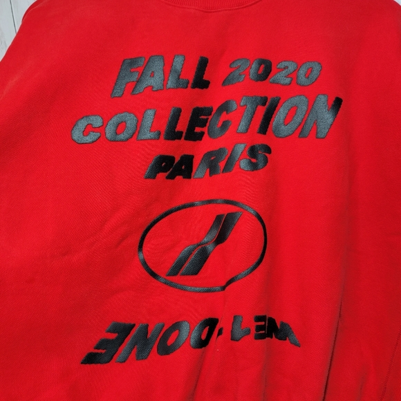 We11-Done Red Heavyweight Graphic Spellout Sweatshirt Size Small Cotton Blend. - Picture 3 of 9